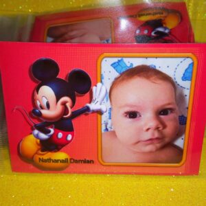 Mărturie Magnetică Personalizată | Mickey – Portret Roșu