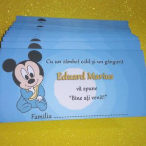 Plic de bani personalizat | Mickey Baby – Zâmbet de Botez