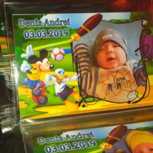 Mărturie Magnetică Personalizată | Mickey & Donald – Micul Aventurier