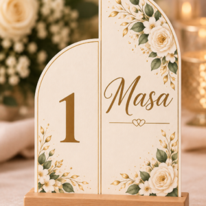 Număr de masă personalizat din carton – Model Siluetă Duo