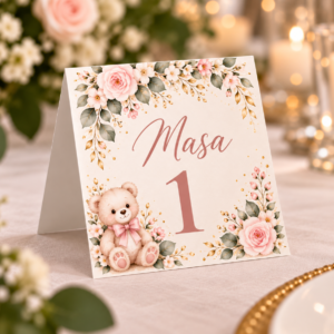 Număr de masă personalizat - Botez Cort Prestige