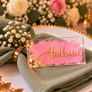 Placecard acrilic personalizat cu nume | Dreptunghi