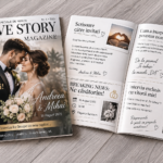 Invitație nuntă tip revistă personalizată – Love Story Magazine