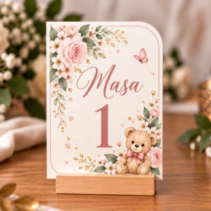 Număr de masă personalizat din carton – Model Éveline Botez