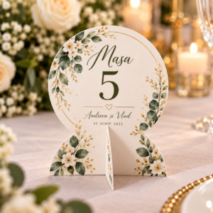 Număr de masă personalizat - Nuntă Medalion Regal