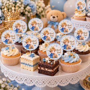 Mini toppere personalizate pentru candy bar | Botez Regal