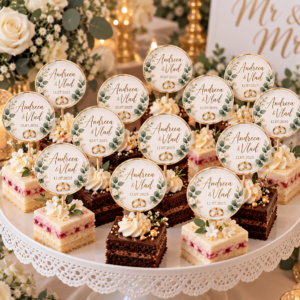 Mini toppere personalizate pentru candy bar | Nuntă Elegantă