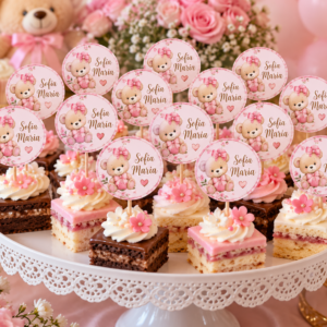 Mini toppere personalizate pentru candy bar | Botez Little Princess