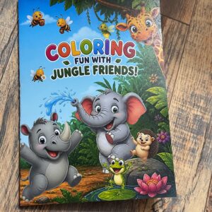 Carte de Colorat Personalizată - Coloring fun with jungle friends