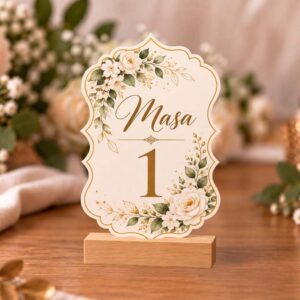 Număr de masă personalizat din carton – Model Contur Regal