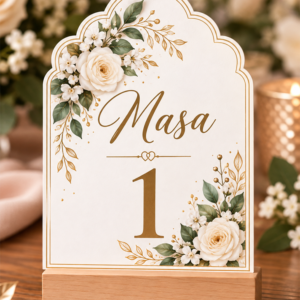 Număr de masă personalizat din carton – Model Eleganță Regală