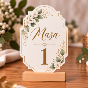 Număr de masă personalizat din carton – Model Eleganță Imperială